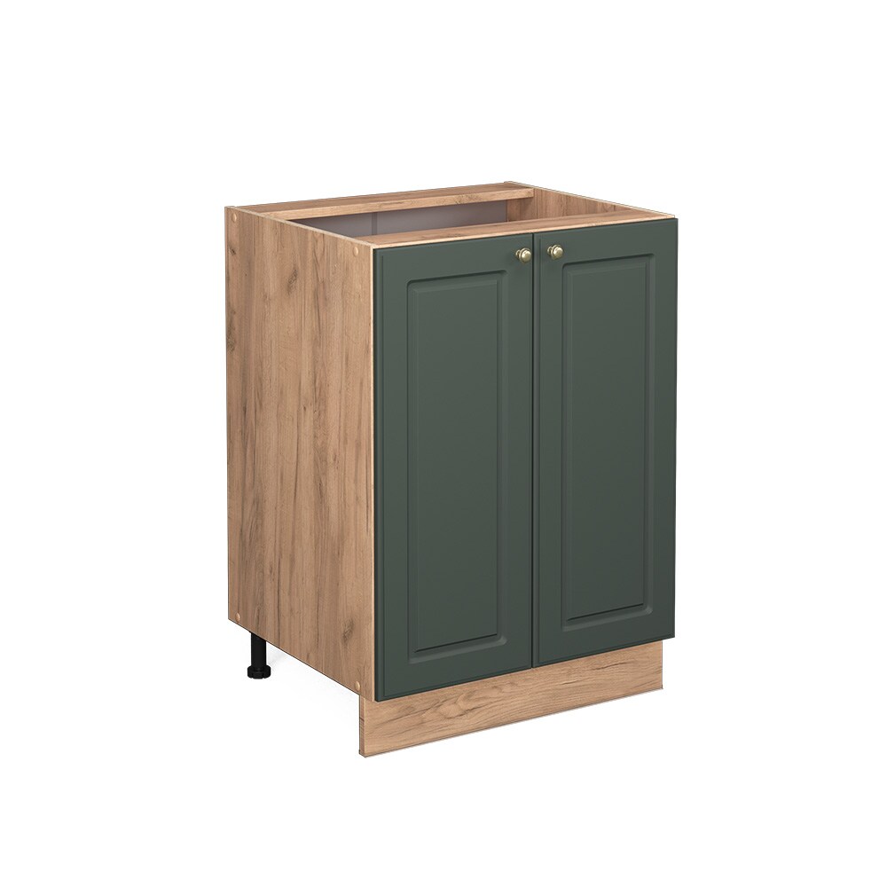 Vicco Unterschrank Küchenschrank Küchenmöbel Fame-Line Eiche Grün-Gold Landhaus 60 cm Küche Einbauküche Drehtür Einlegeboden Blende Küchenzeile
