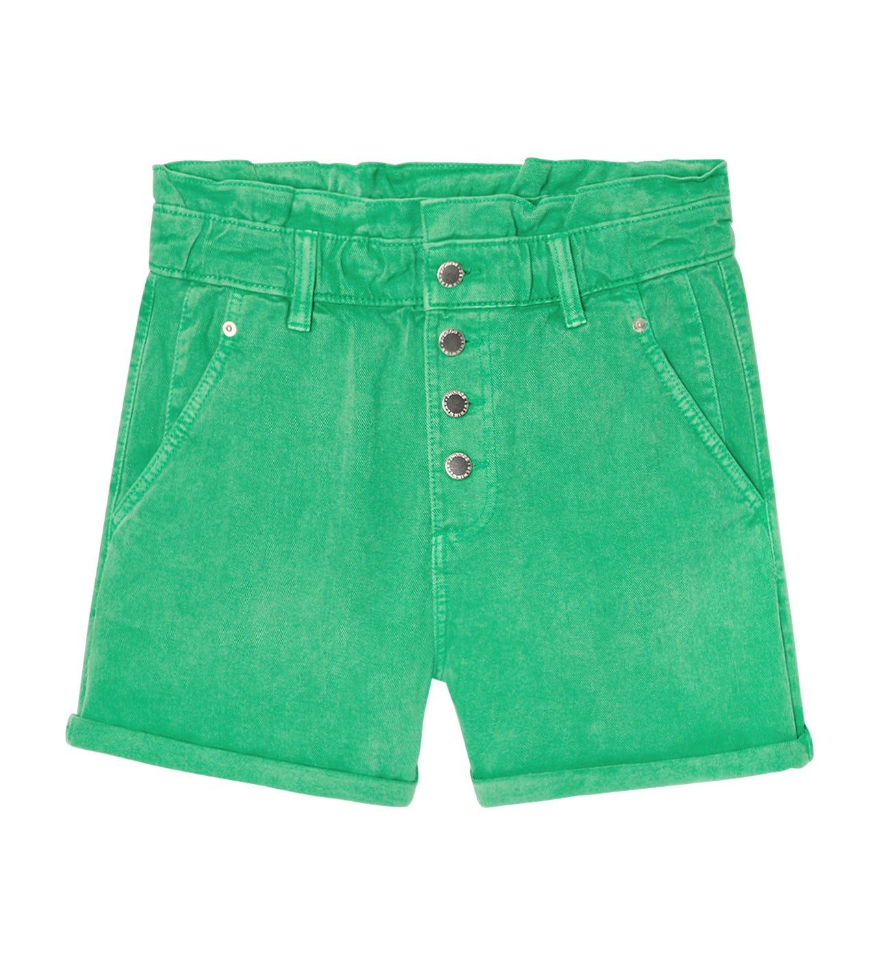 Short taille haute paper bag - Vert