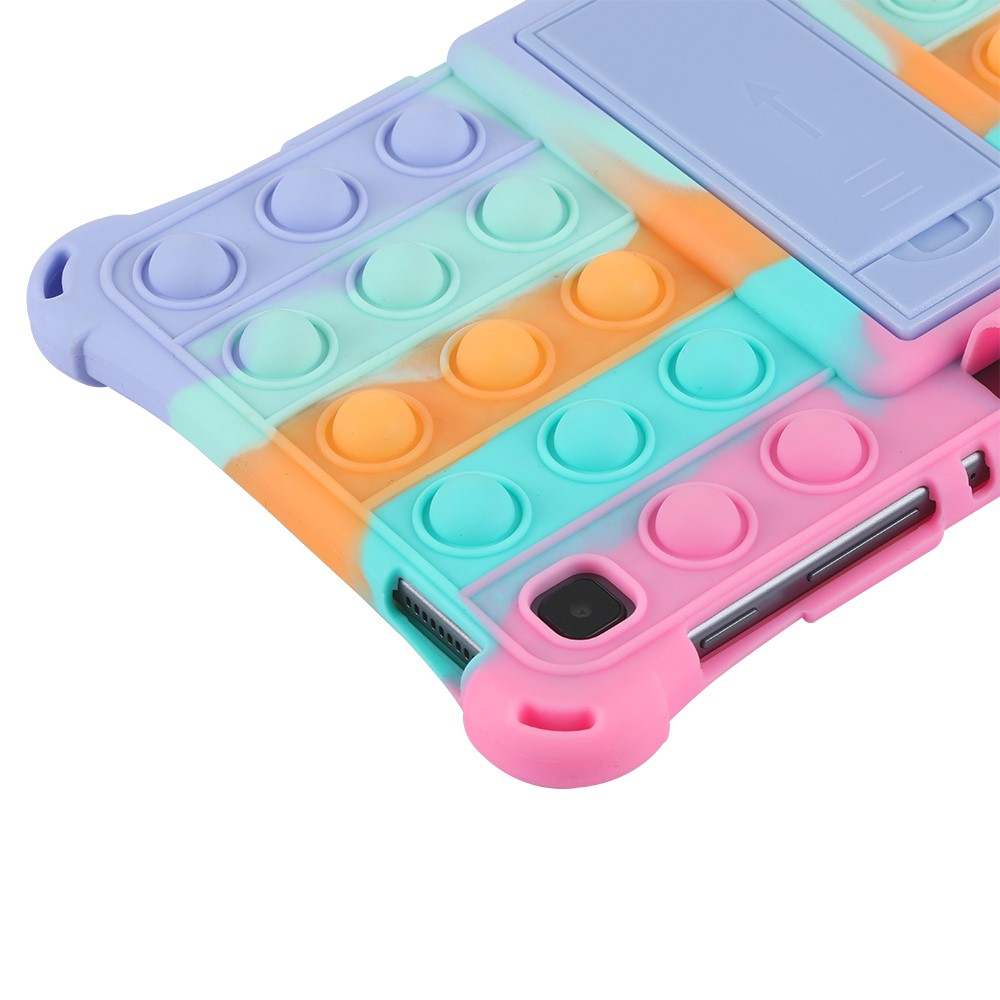 2in1 Samsung Galaxy Tab A7 Lite Silikon Bubbles Case Anti Stress Pop It Fidget Rückseite   Kickstand - Pink