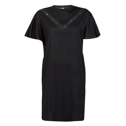 Karl Lagerfeld - LACE INSERT JERSEY DRESS Negro