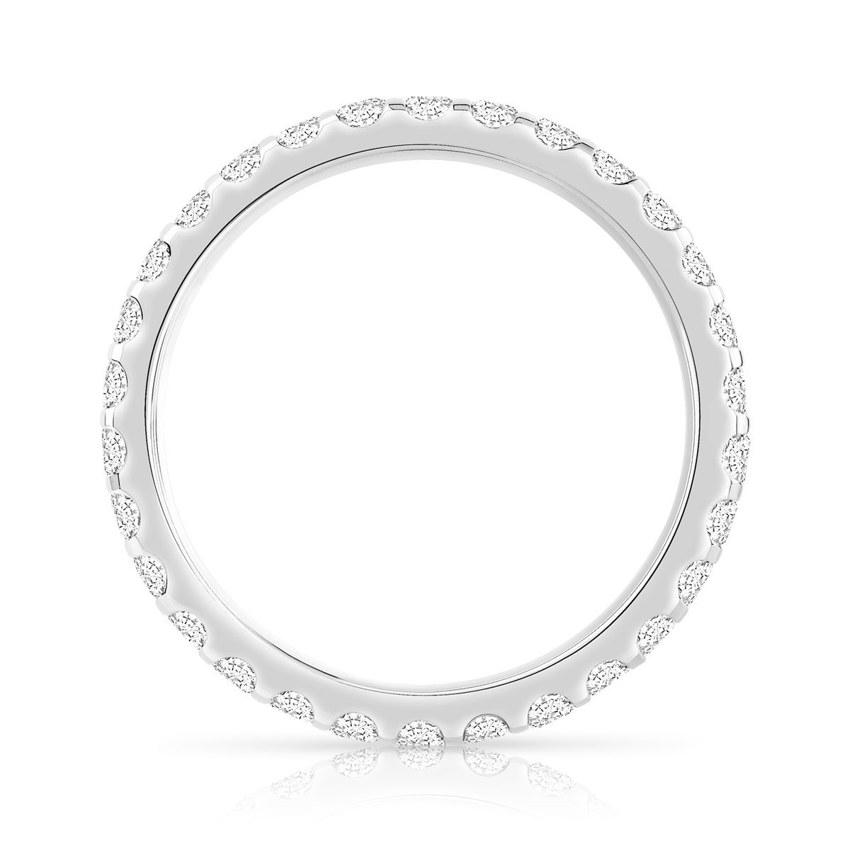 Alliance or 750 blanc diamants synthétiques total 1 carat