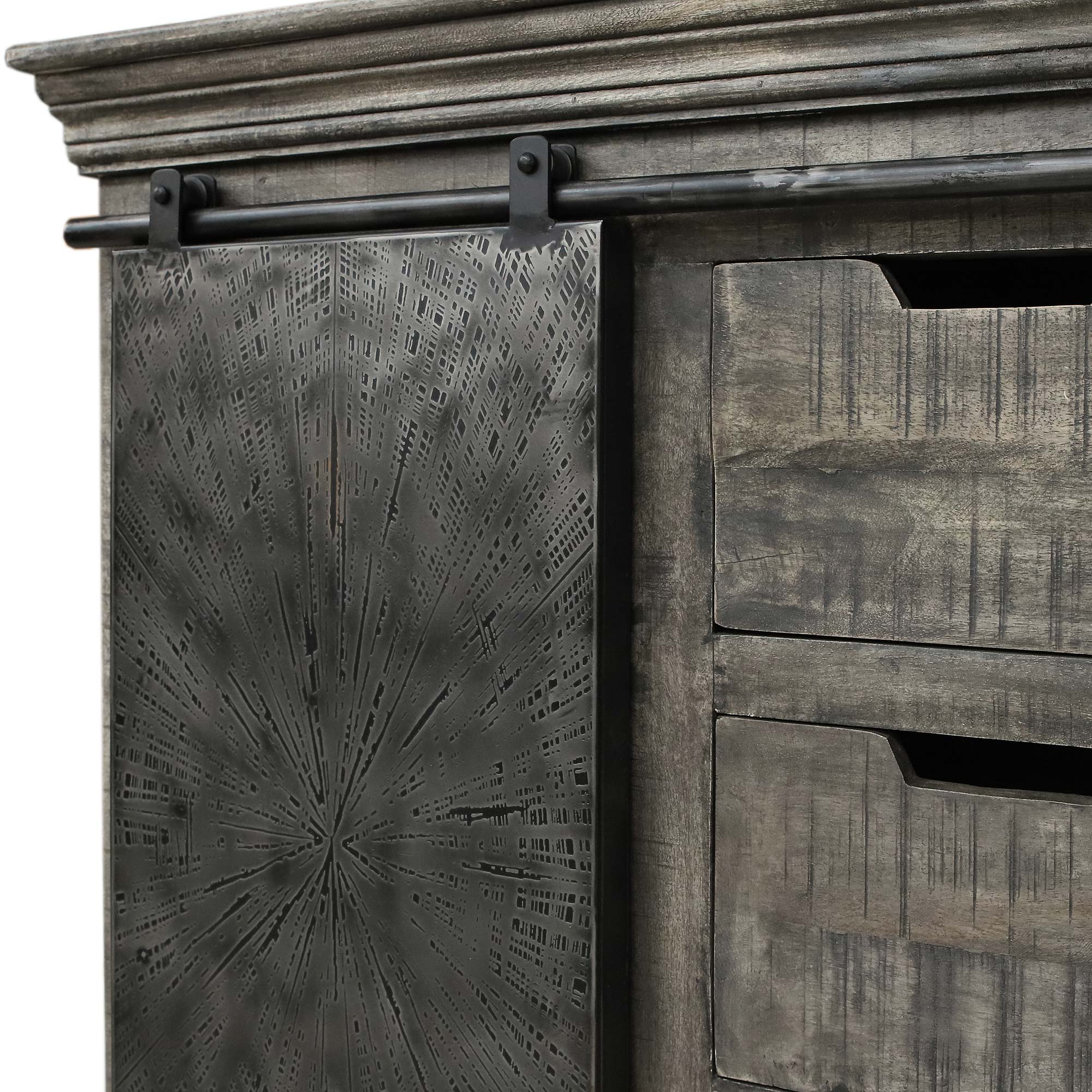 Sideboard 'Puri', anthrazit, H 90 cm, B 85 cm, L 40 cm von fischer's lagerhaus