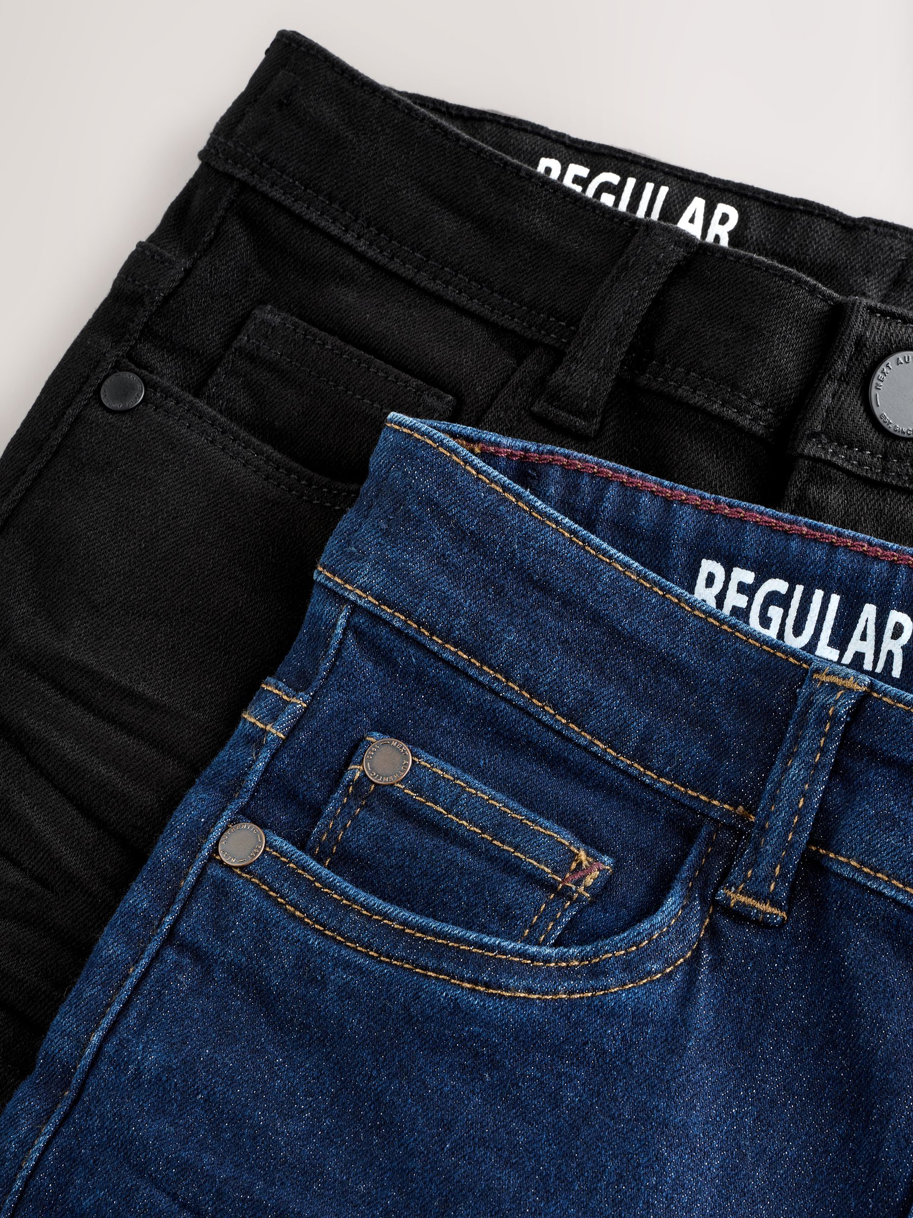 Zwart denim - Stretchjeans 2 stuks (3-17jr)