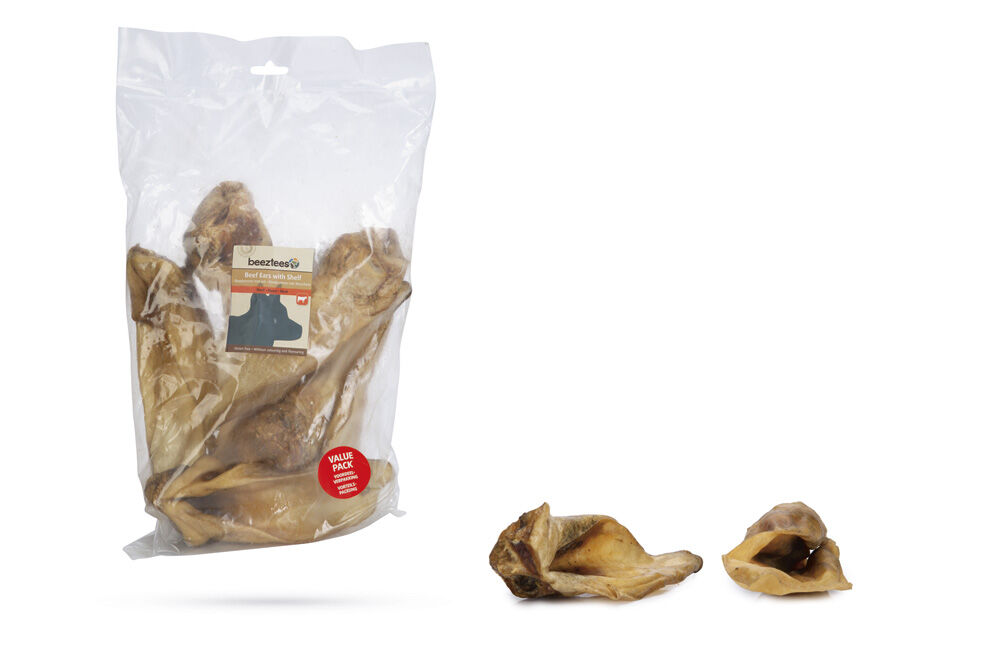 Beeztees Runderoren met pit- Hondensnack - 7 Stuks