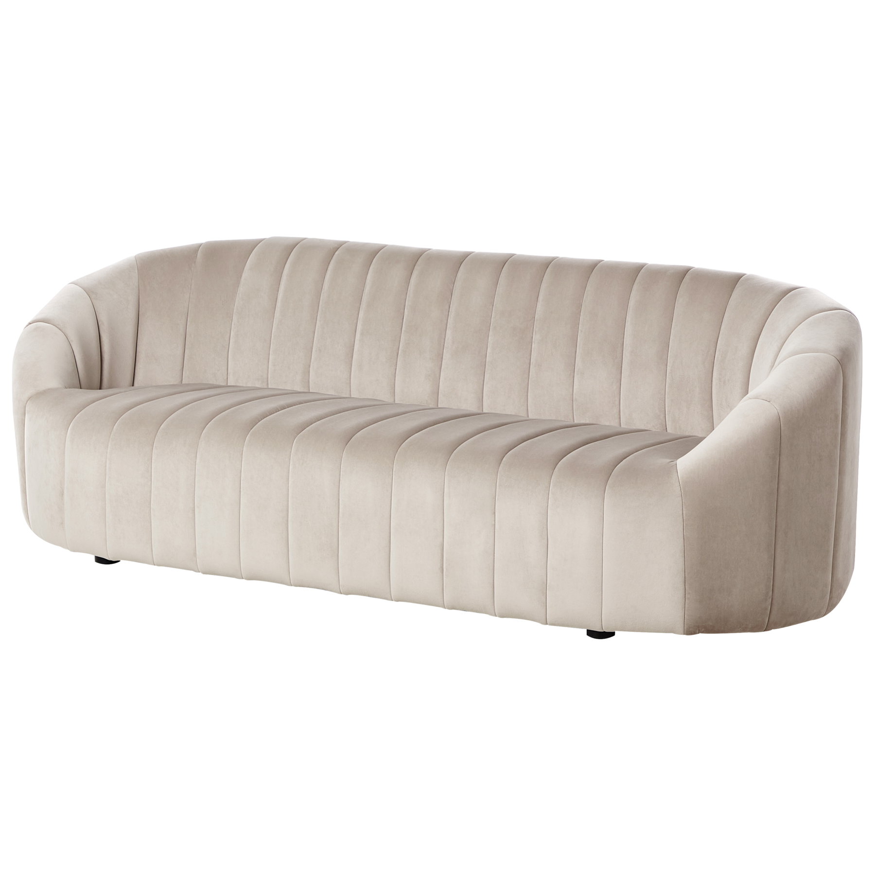 Beliani - MALUNG - Driezitsbank - Beige - Fluweel