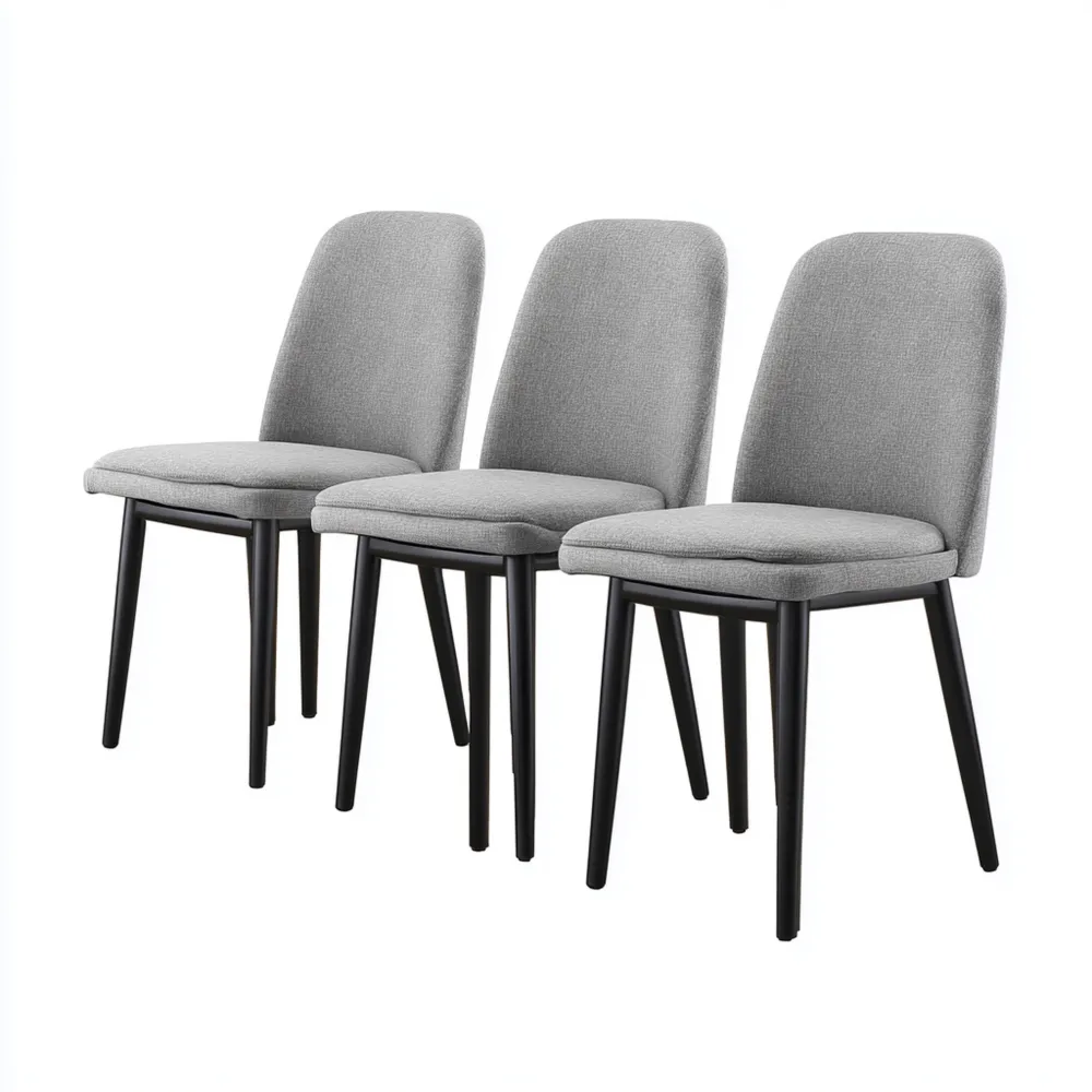 Esszimmerstuhl Set 85x42x46 cm - Stoffpolsterung Grau - Modernes Design
