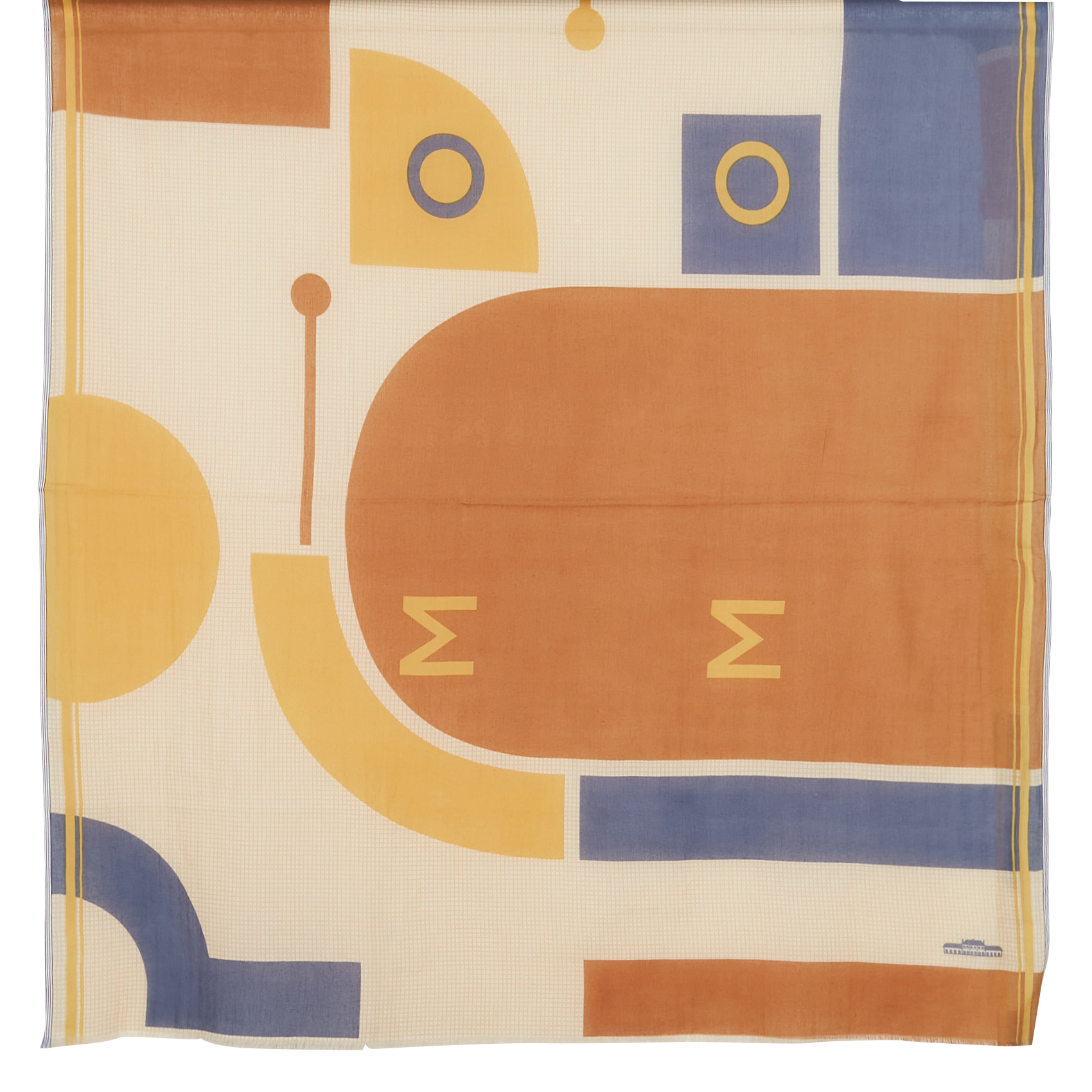 N°594 - Foulard imprimé en coton | Marron