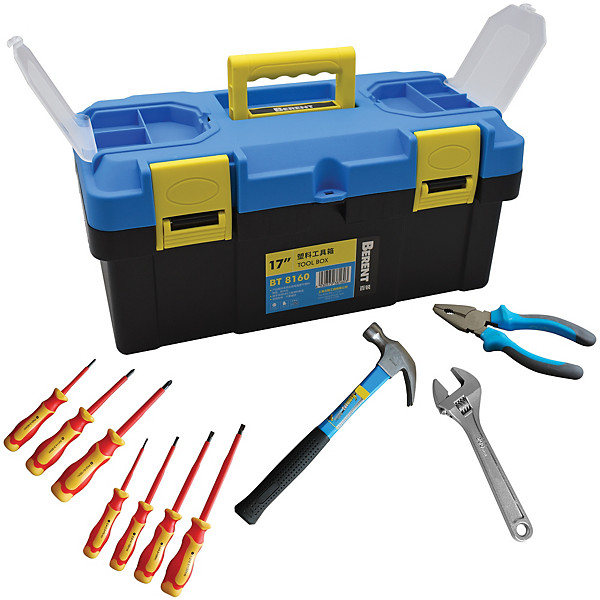 Caisse à outils Safetool et 10 outils