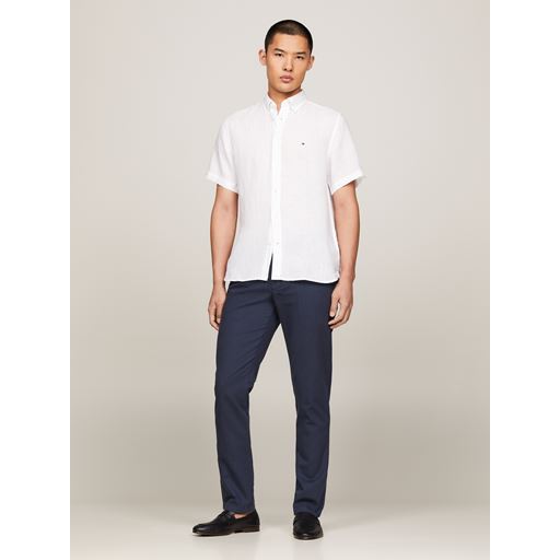 Tommy Hilfiger Pigment Dyed Hørskjorte, Optic White, 3XL