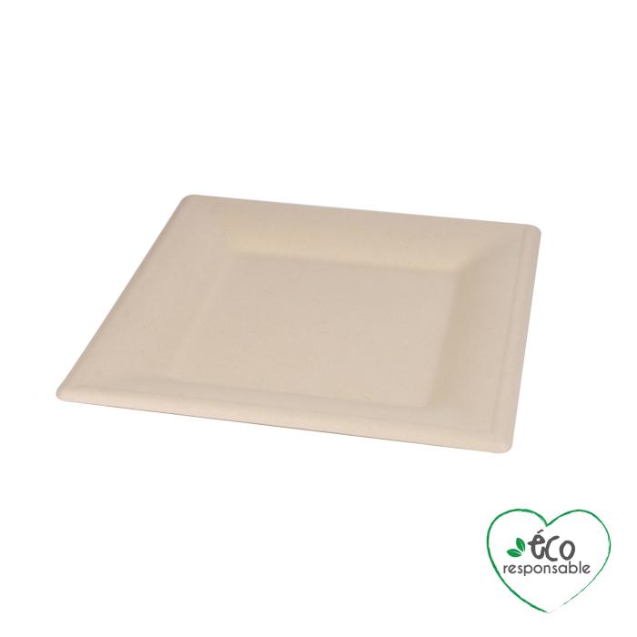SET 12 PLATEAUX CARRES CANNE A SUCRE 25CM NATUREL