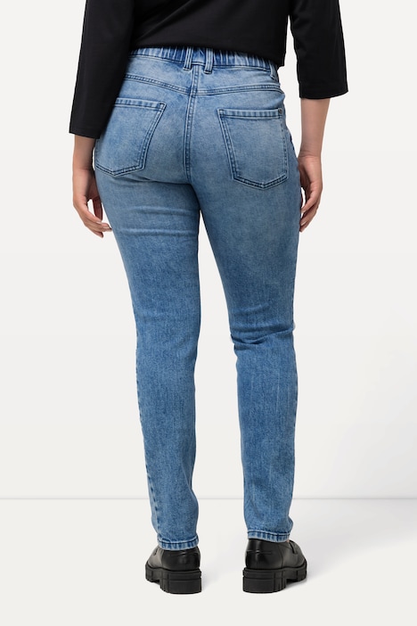Jeans Sarah, Wascheffekte, schmales, konisches Bein