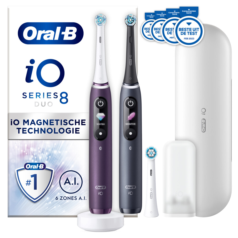 Oral-B Elektrische Tandenborstel iO 8 Duo Violet & Zwart1 set