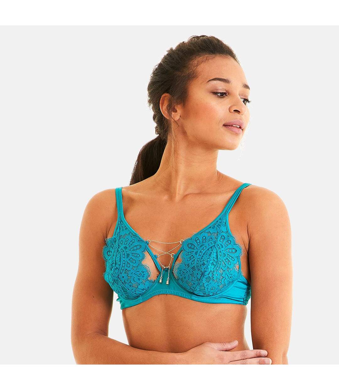 Soutien-gorge corbeille turquoise Clin d'oeil