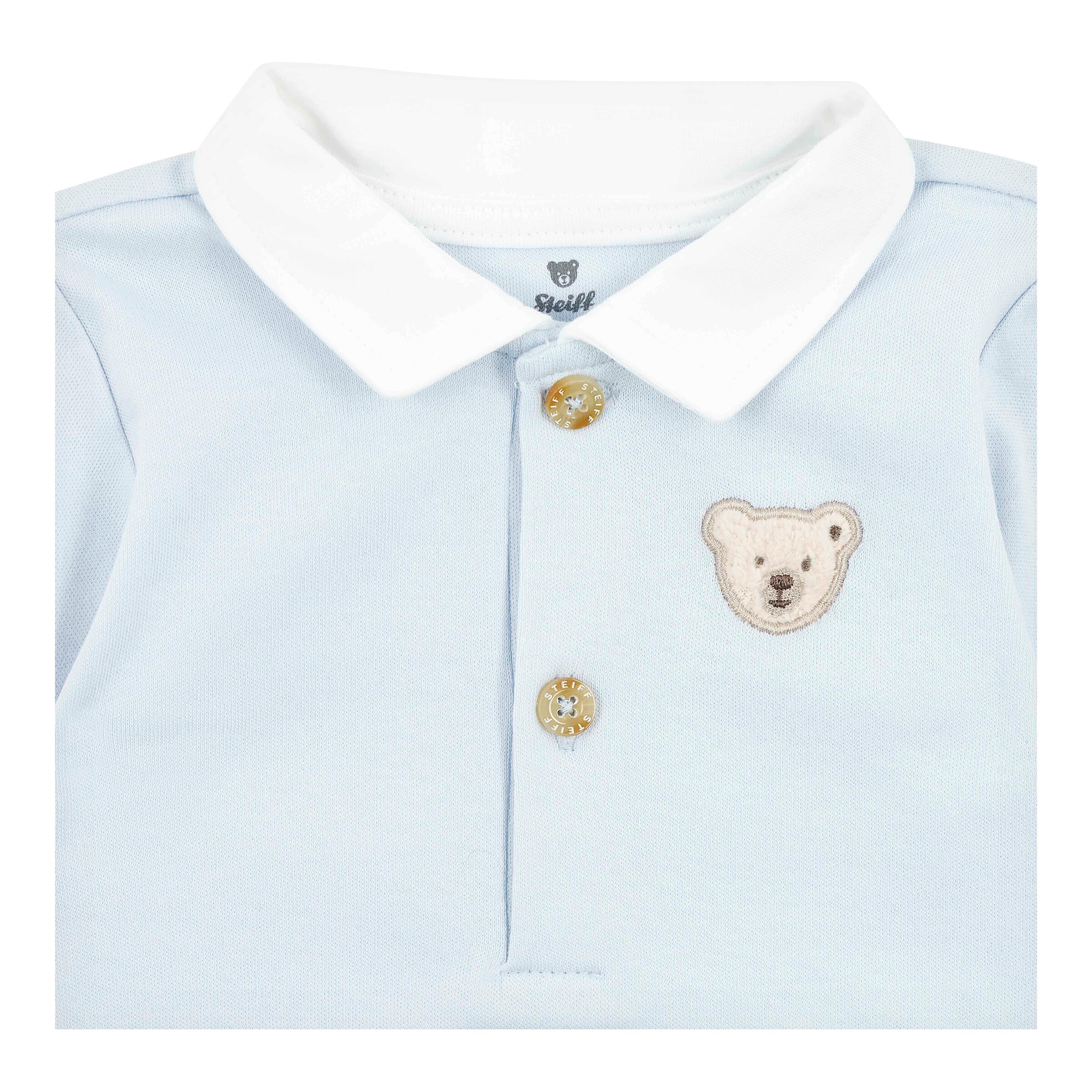 Steiff Polo-Body langarm hellblau