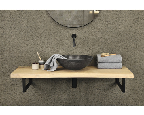 Verschil opzetwastafel Limestone 40 x 40 cm natuursteen zwart mat met coating 38.010.58