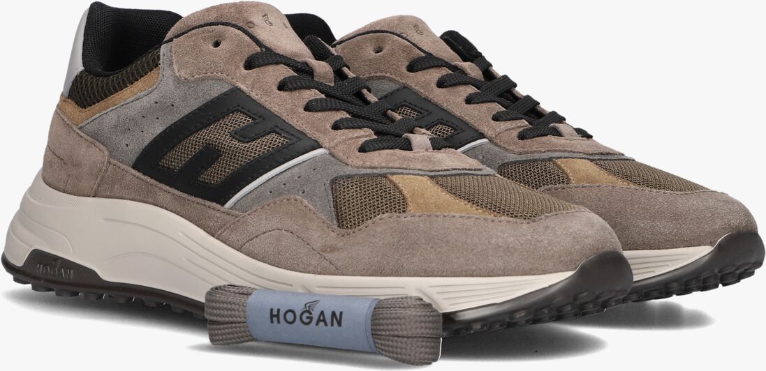taupe hogan sneakers mesh combi runner