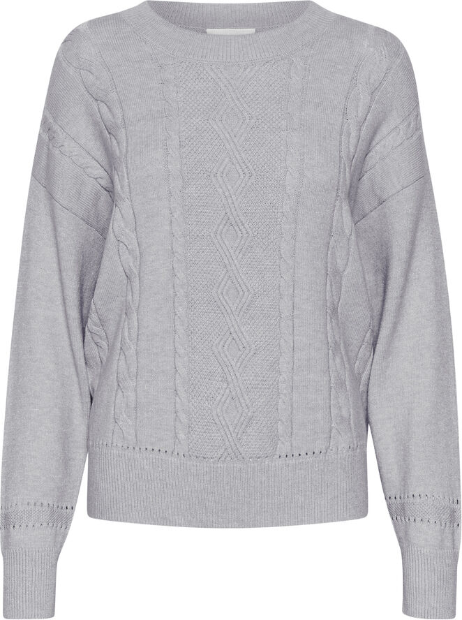Cream CRDela Knit Pullover Grey melange