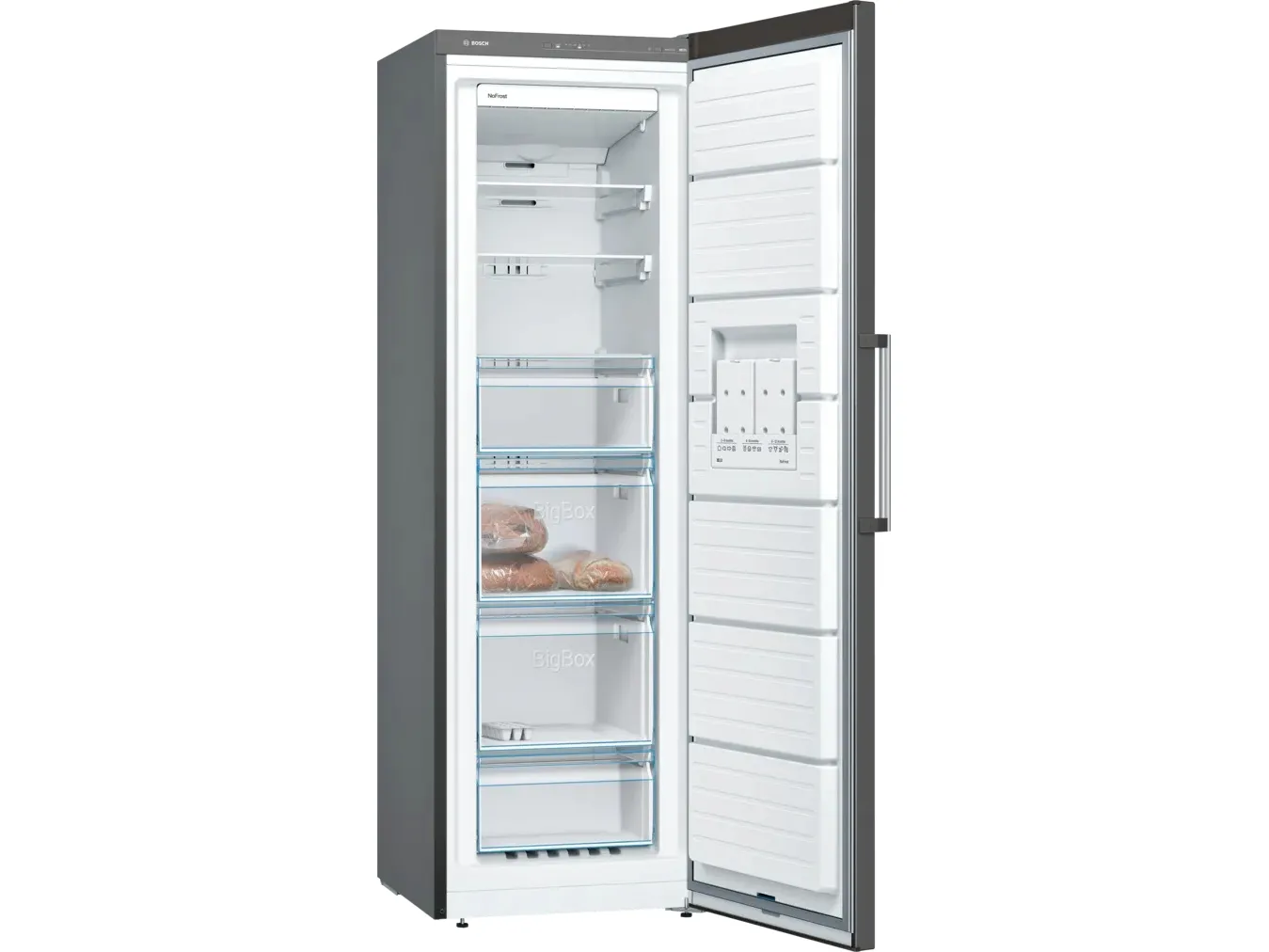 Bosch Serie | 4 GSN36VXEP - Fryser - stående - bredde: 60 cm - dybde: 65 cm - højde: 186 cm - 242 liter - Klasse E - børstet sort stål