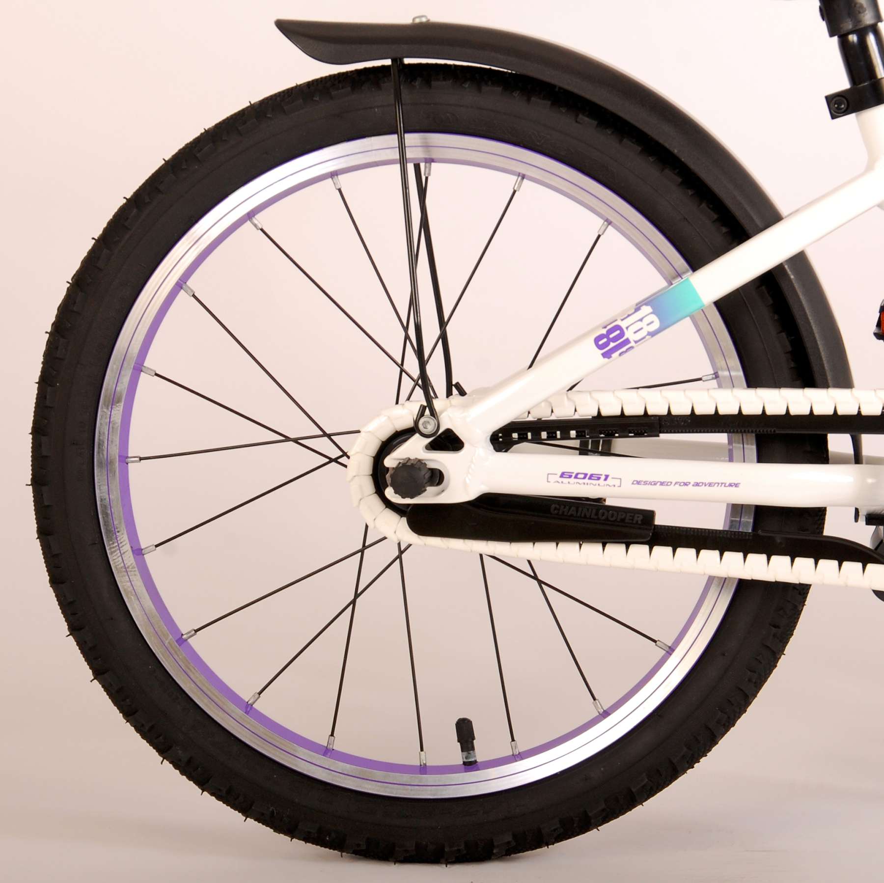 Kinderfahrrad Glamour für Mädchen 18 Zoll Kinderrad in Weiß/Mintgrün