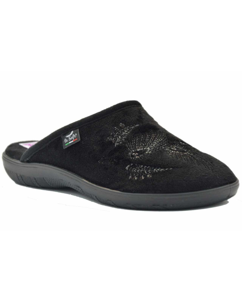 Velour hjemmesko sort