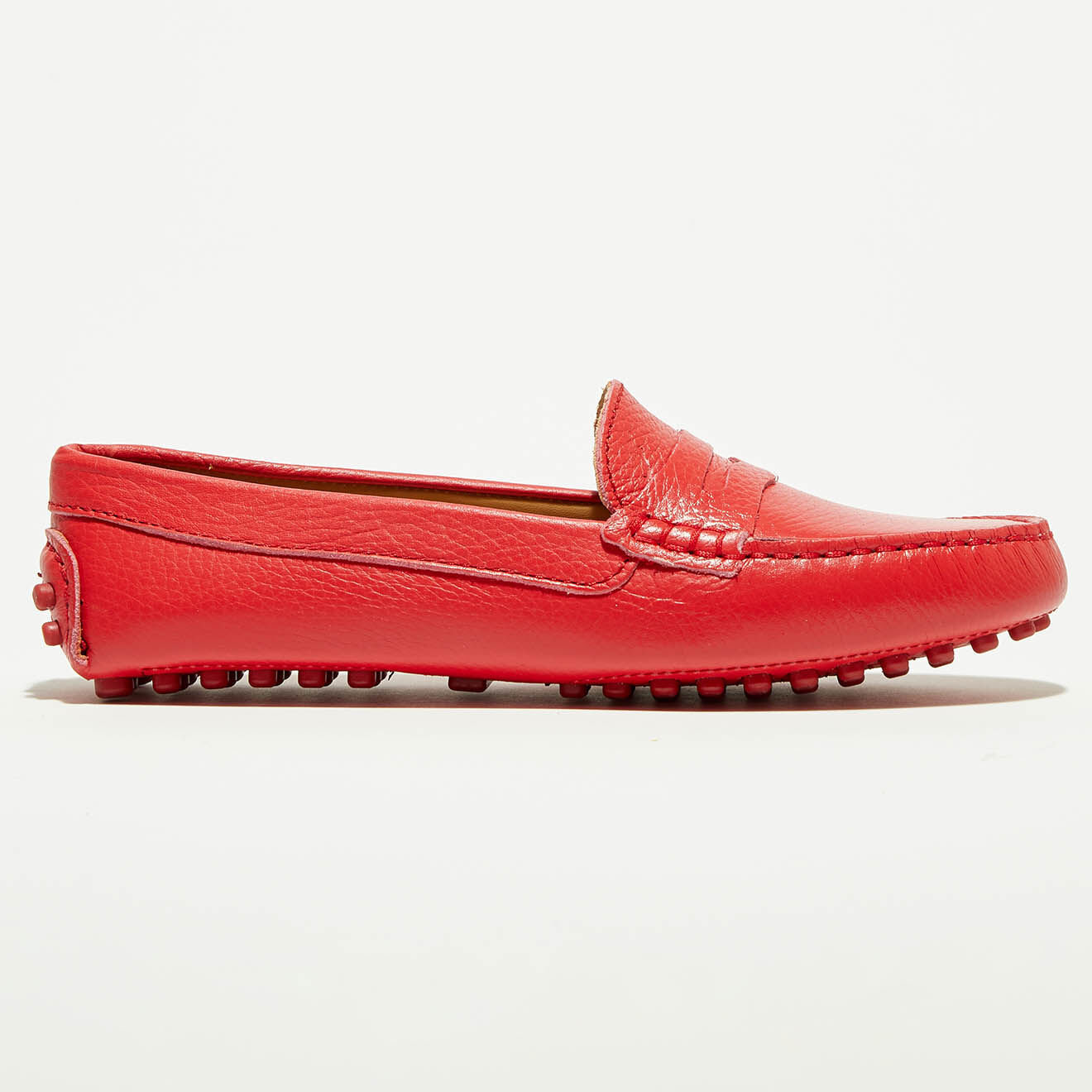 Loafers Mocassins en Cuir grainé Floater  rouges