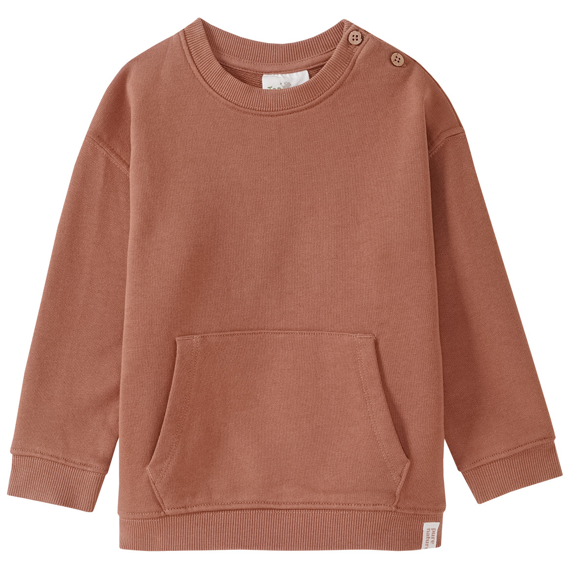 Topomini Pure Collection Baby Sweatshirt mit Kängurutasche terracotta
