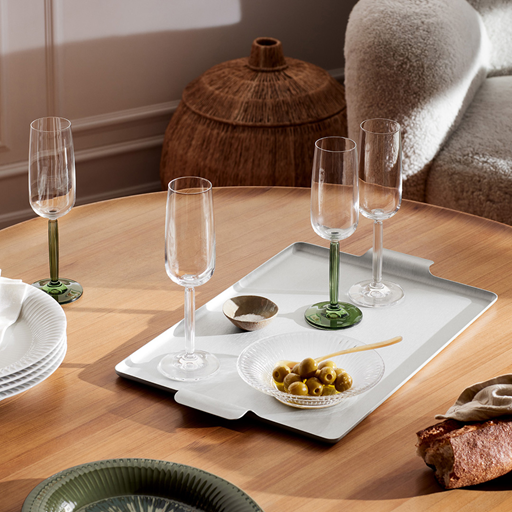Kähler Hammershøi 2-pak Champagneglas, Grøn. 24 cl