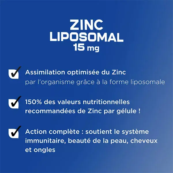Forté Pharma Zinco Lipossomal 15 mg Imunidade Pele Cabelo 60 Cápsulas Vegetais