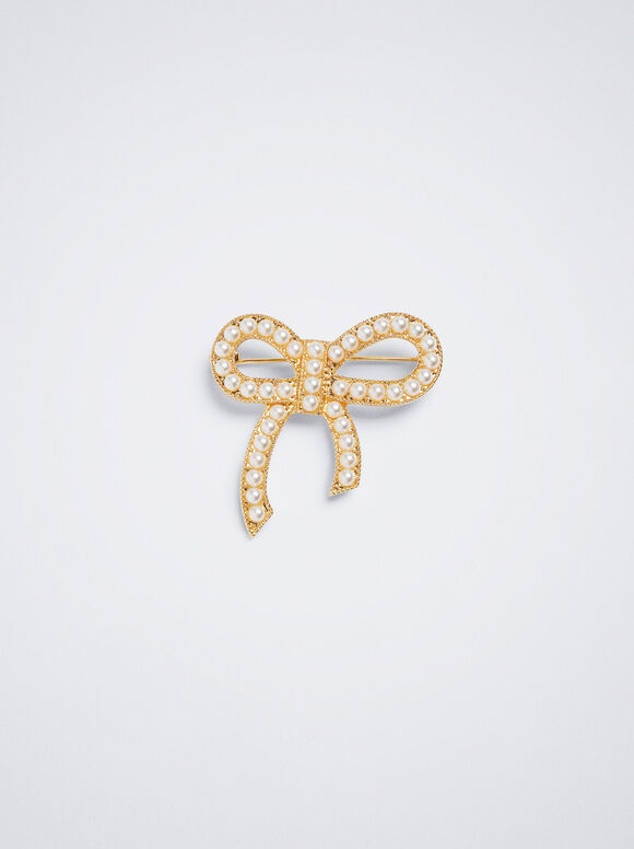 Broche com pérolas - Branco
