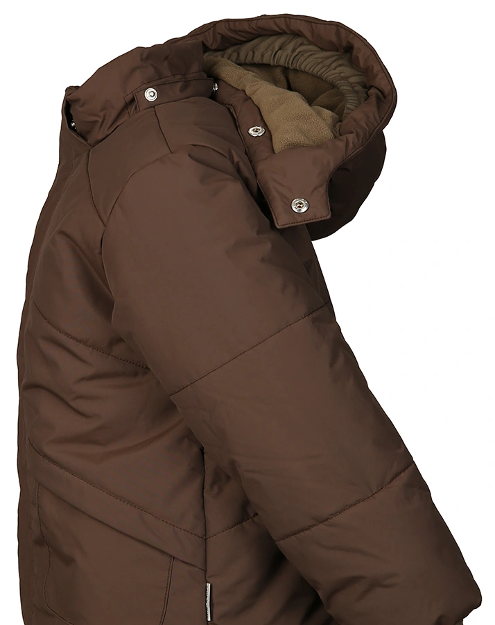Funktions-Steppjacke MATWELI mit abnehmbarer Kapuze in dunkelbraun