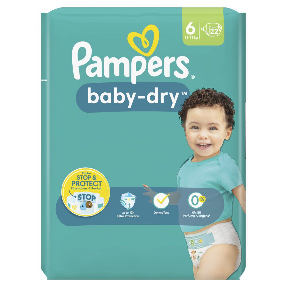 Couche Pampers Baby Dry T6 - 13-18kg x22