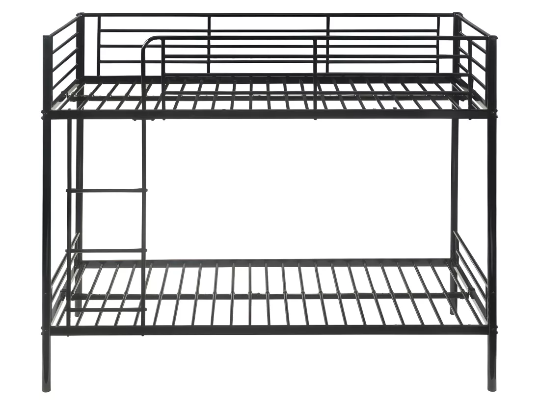 Lits superposés DUOTIS II - 2 x 90 x 190 cm - Noir + matelas