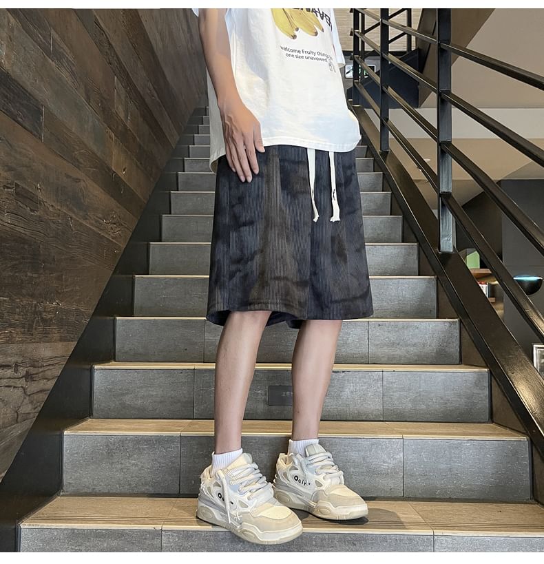 Lorencho - Corduroy shorts met trekkoord in de taille