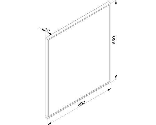 LED-spiegel ALU 65 x 60 cm zilver