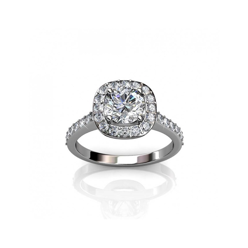 Bague Cushy - Argenté et Cristal