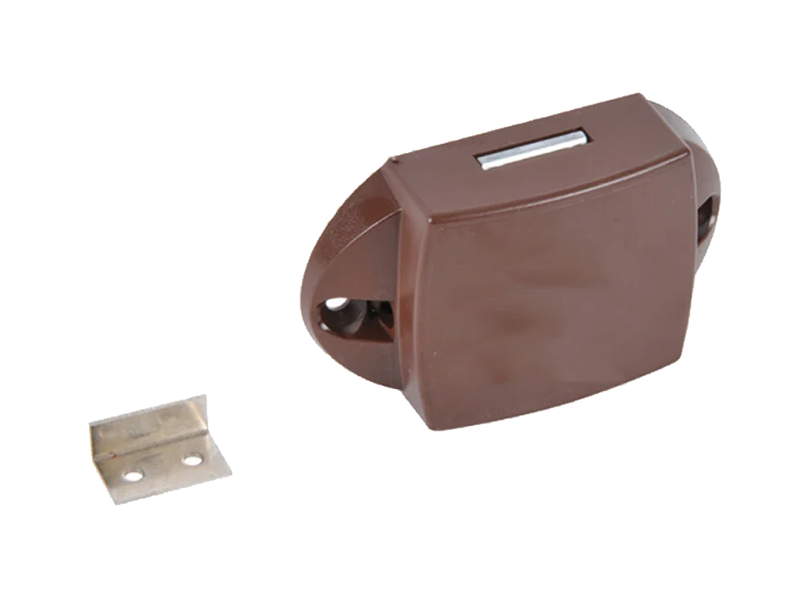 Drukknopslot met plaatje - brown