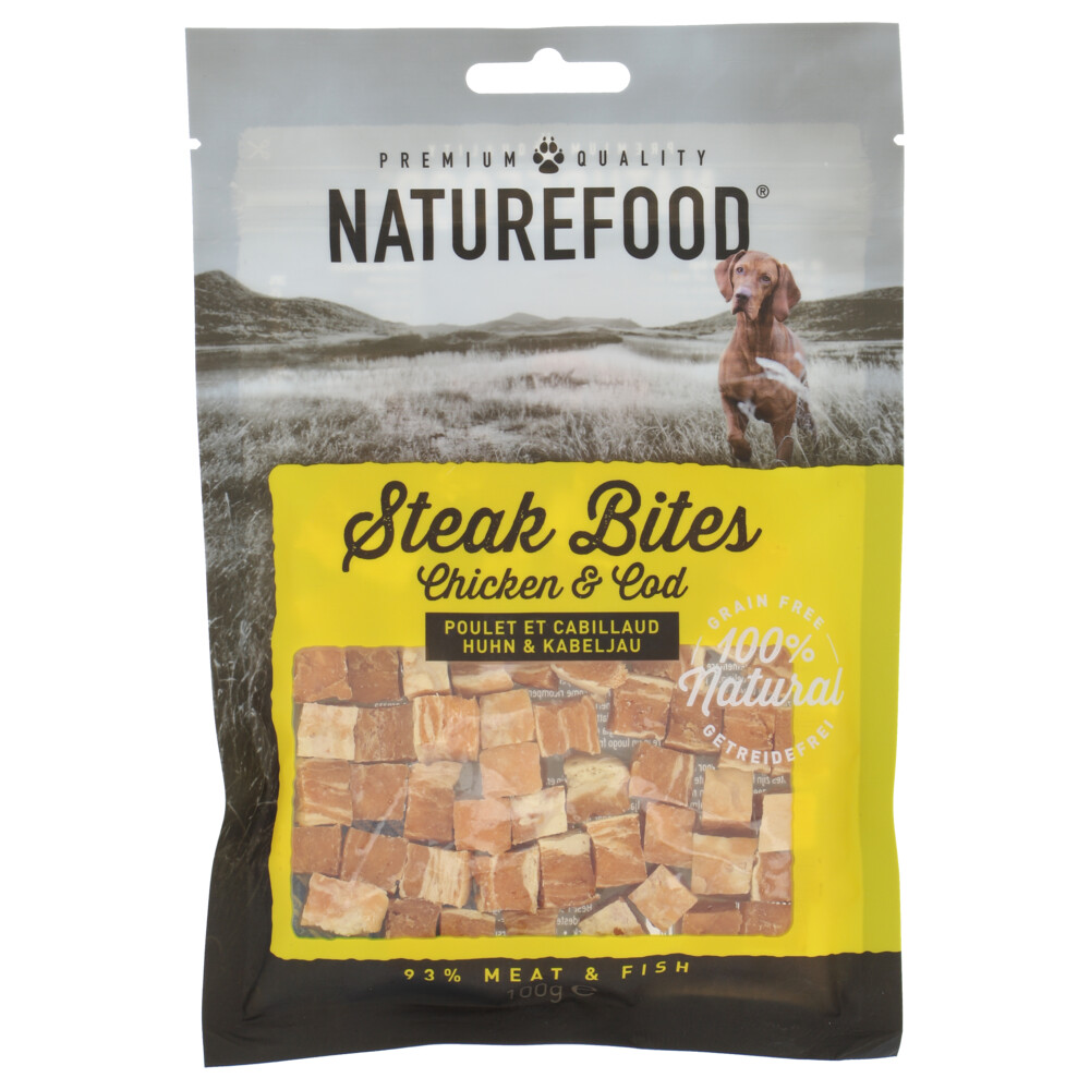 Rosewood Naturefood Steak Bites Kip & Koolvis100 gr