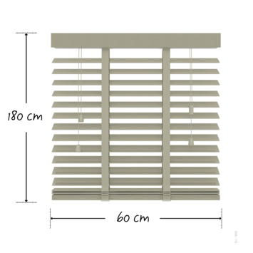 KARWEI houten jaloezie 50 mm leem (kleurnr. 945) 60x180 cm (bxh)