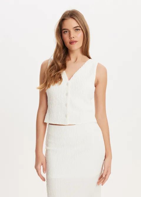 Top met structuur off-white (WIT.O)