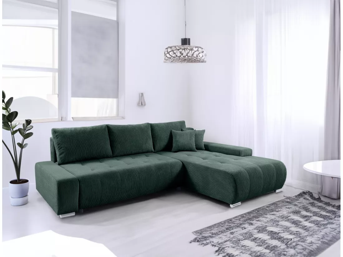 CANAPÉ D'ANGLE avec coffre de rangement Tragel L, vert
