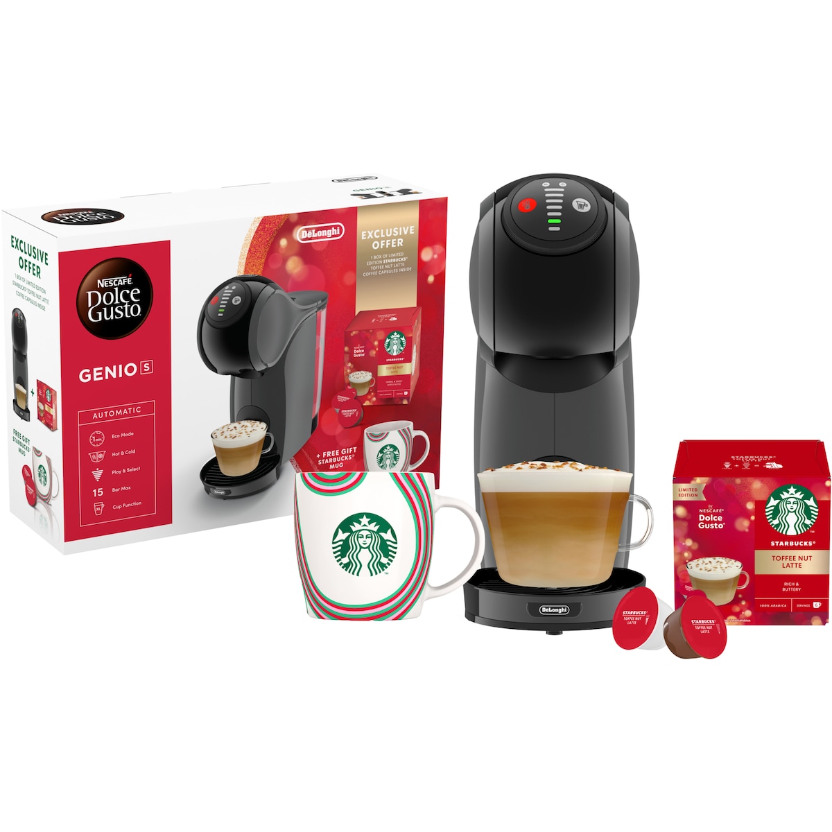 Nescafé Dolce Gusto Genio S kapselmaskin Starbucks-pakke