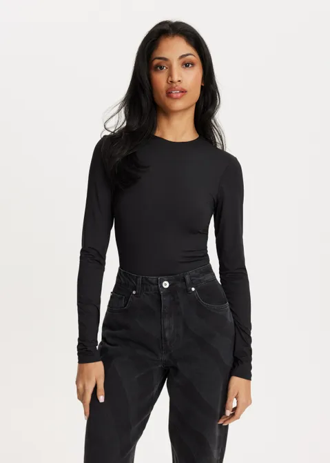 Body met lange mouwen zwart (ZWART)