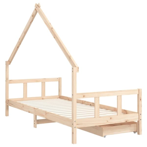 vidaXL Barnesengeramme med skuffer 90x190 cm heltre furu