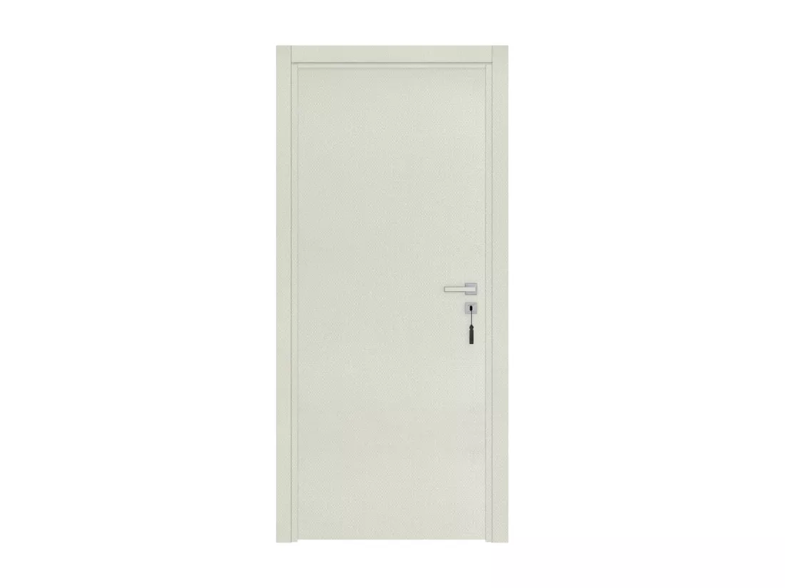 Bloc-porte pose fin de chantier collection Premium Miro, H.204 x l.63 cm, aspect textile perle, réversible