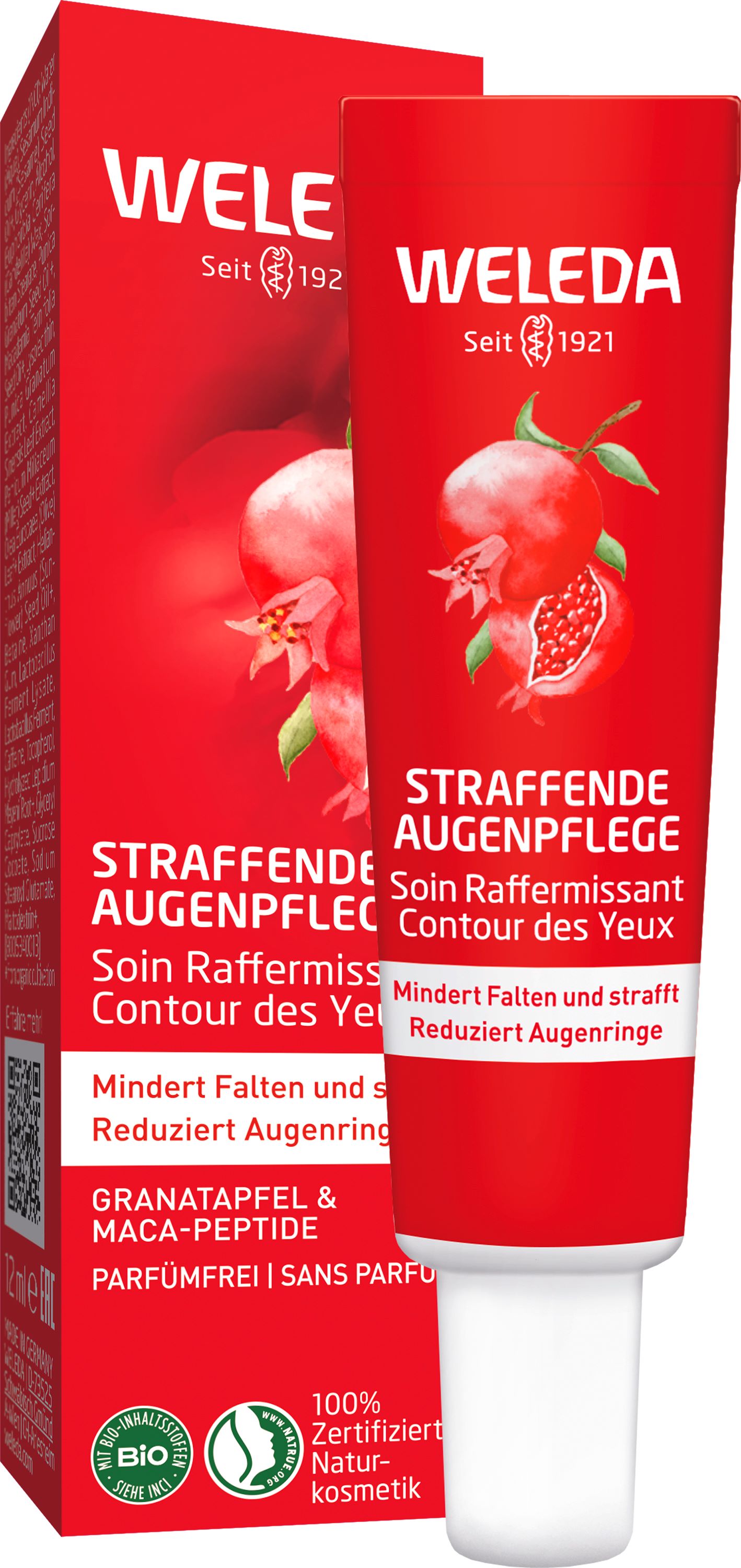 Weleda Augenpflege<br>12 ml, Tube, straffend Granatapfel & Maca-Peptide