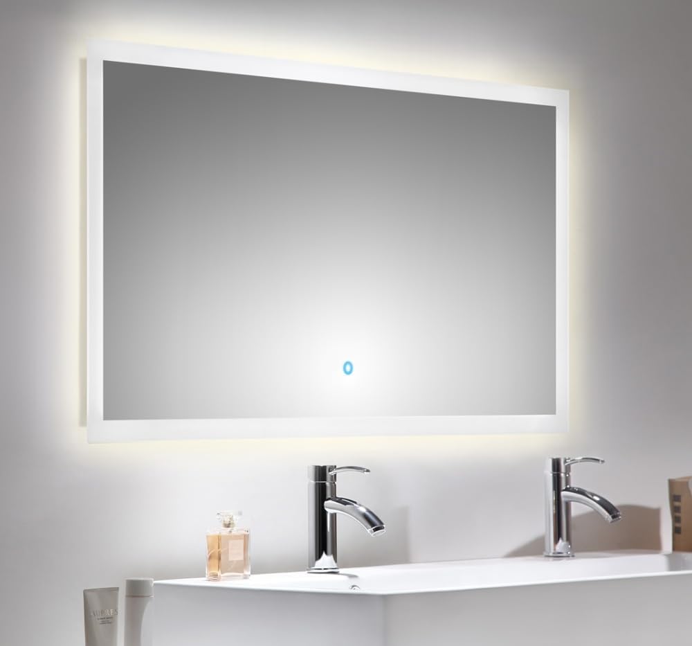 Magnolia Home Badmöbel Set Taifun 3tlg. 120 cm mit LED Spiegel & Hochschrank Farbe Eiche Gold