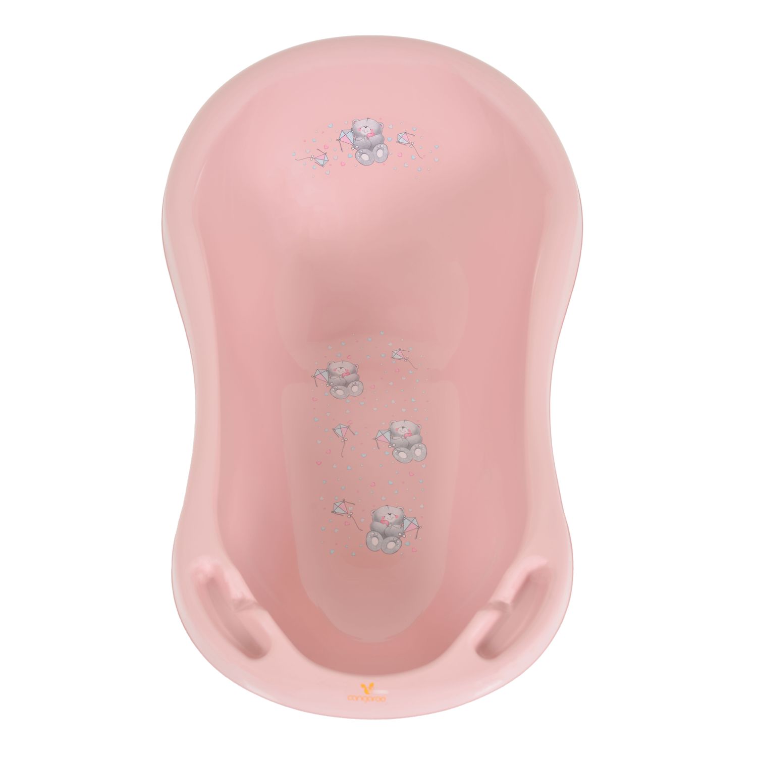 Cangaroo Baby Badewanne Basic 80 cm rutschfest, anatomische Form, Ablagefächer rosa