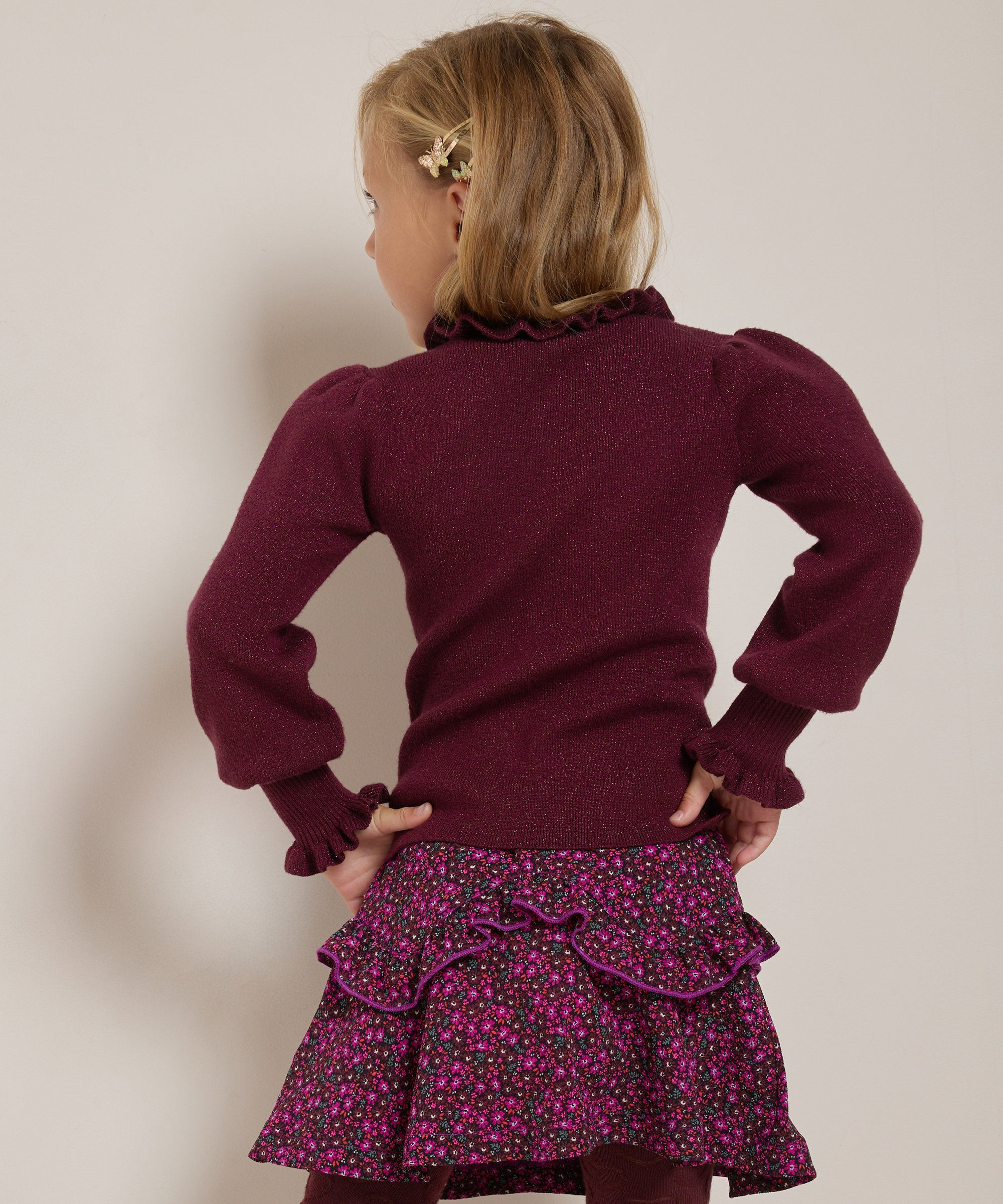 basic ruche trui met glitters