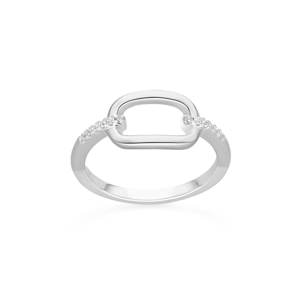 Bague Argent Simple Olga Zirconiums Blanc