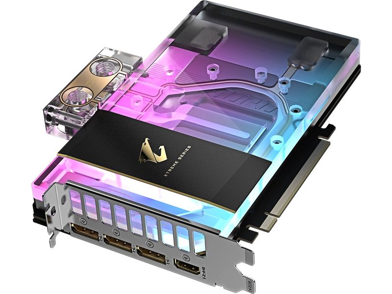 Gigabyte Grafikkarte RTX 5080 Xtreme Waterforce WB 16 GB Grafikkarte mit 16 GB GDDR7-Speicher und integrierter Wasserblock für Custom-Wasserkühlung